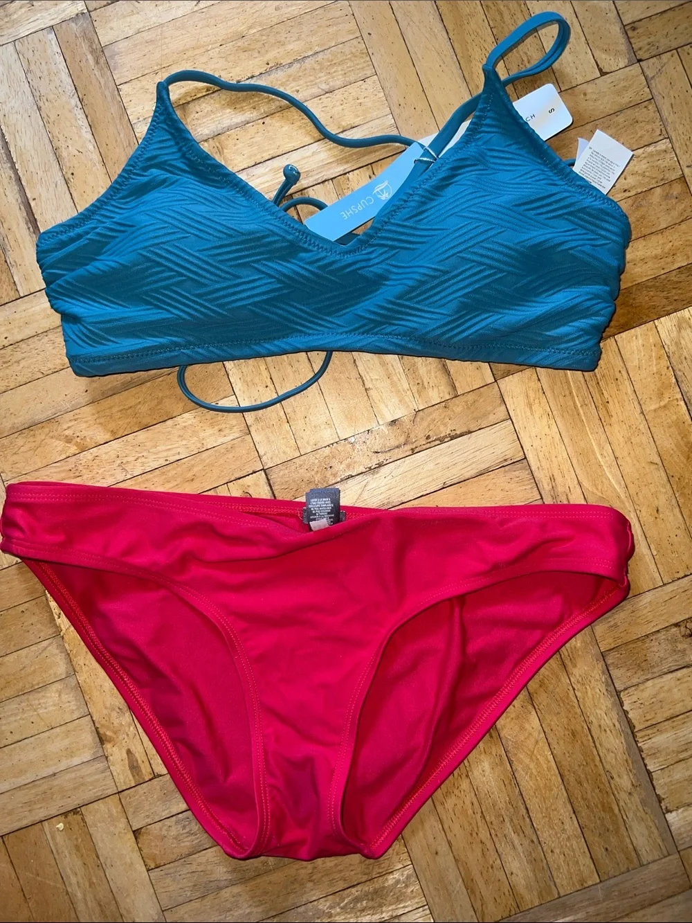 Cupshe Teal & Hot Pink Mix-and-Match Bikini Set - Women Swim